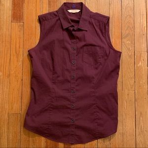SALE! Brooks Brothers Burgundy Sleeveless Blouse 6